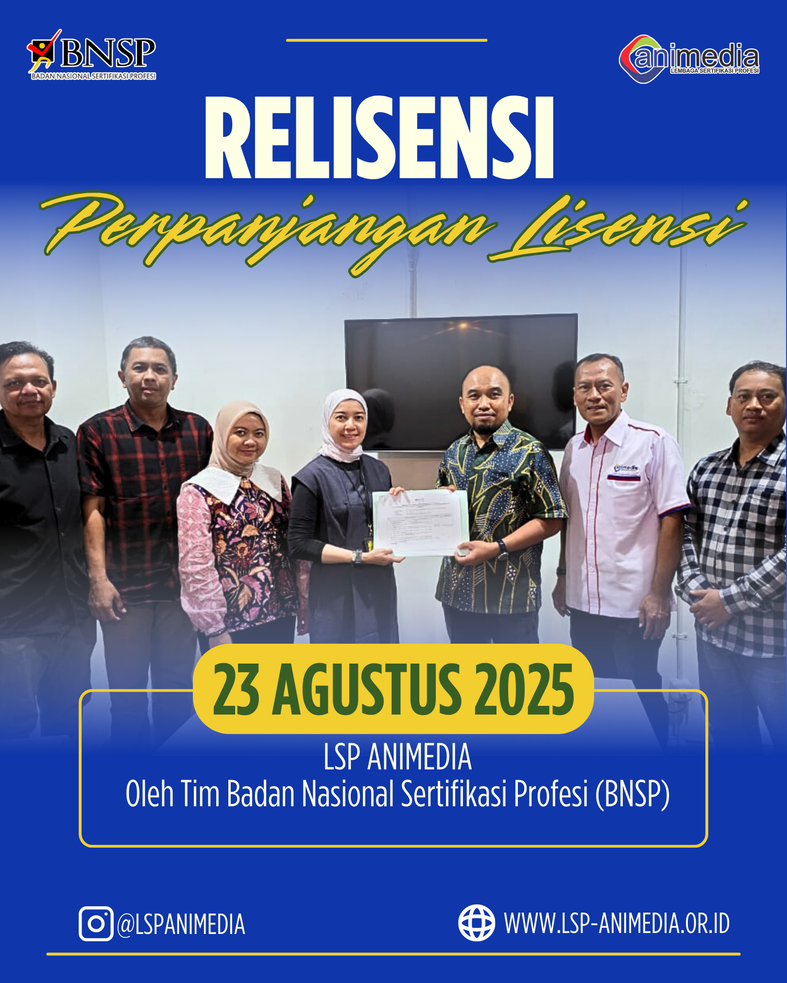 RELISENSI LSP ANIMEDIA